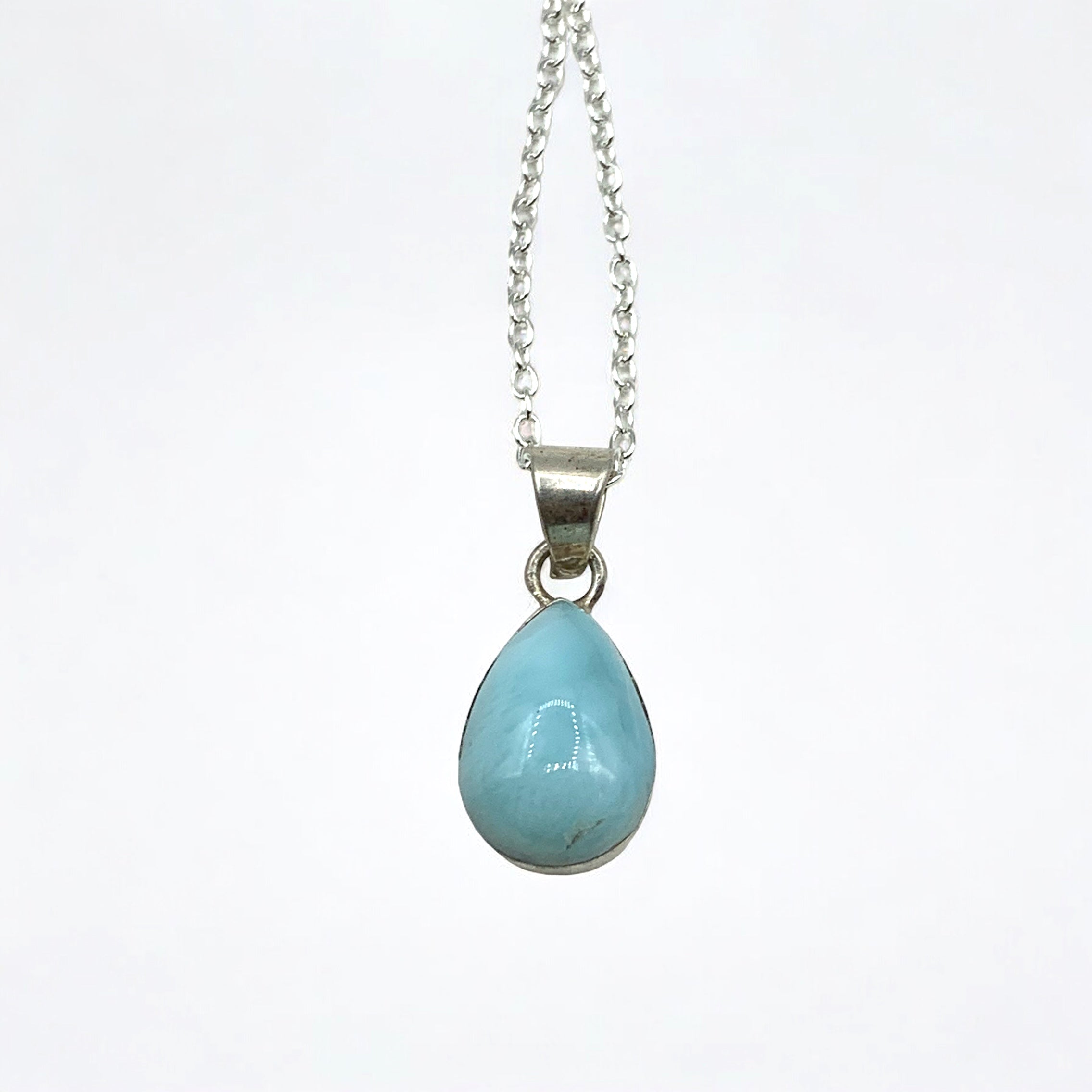 Necklace - Larimar Teardrop $40